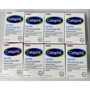 Pack Of 8- Cetaphil Gentle Cleansing Bar Soap W/ Glycerin